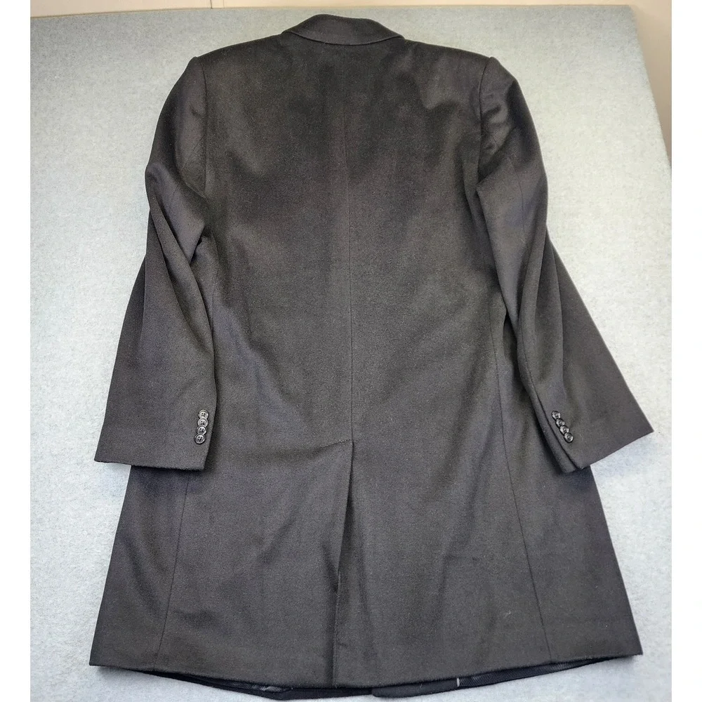 Jos A Bank Executive Men's‎ 46L LONG Black Wool Blend Tweed Overcoat Top Coat